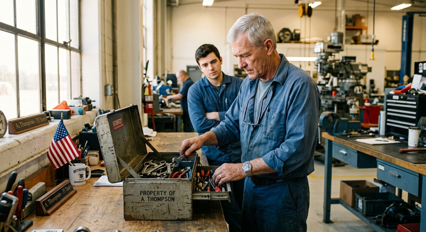 Senior technician retiring from the trade